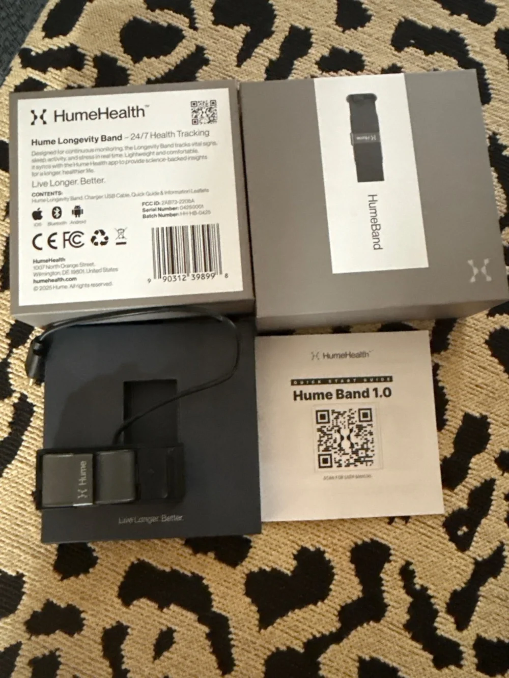 Hume Band 1.0 Longevity Health & Fitness Tracker - Black